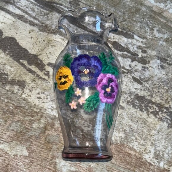 Fenton | Accents | Vtg Fenton For Teleflora 5 Ruffled Solarized Glass ...